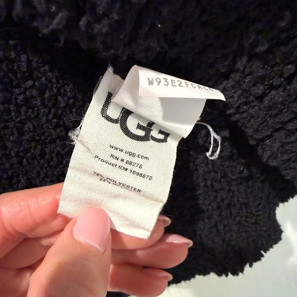 UGG Women's Charcoal Textured Open-Front Cardigan - Picture 3 of 4